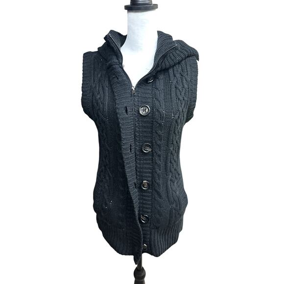 Ci Sono by Cavalini Sweater Collection Vest Black Large - Picture 1 of 4